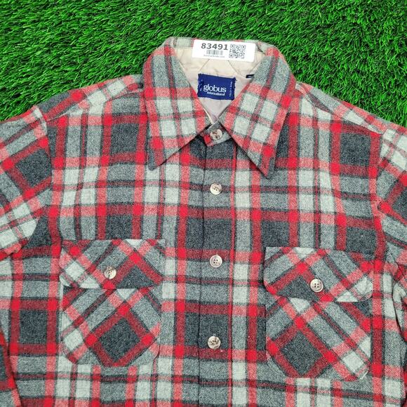 Vintage 90s Western Flannel Wool Button Shirt S/M 21x29 Plaid - Picture 10 of 11
